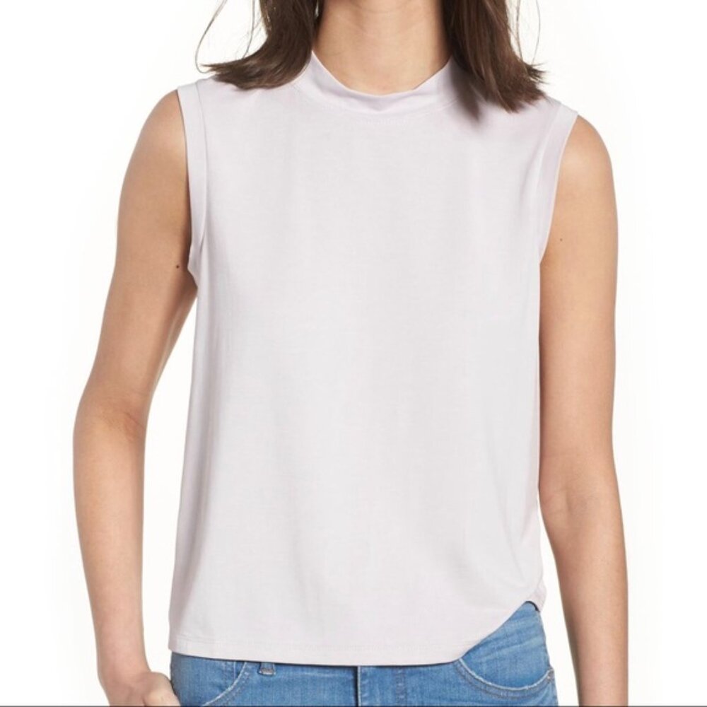 NWT Madewell Sandwashed Mockneck Tank Top purple lavender lilac small